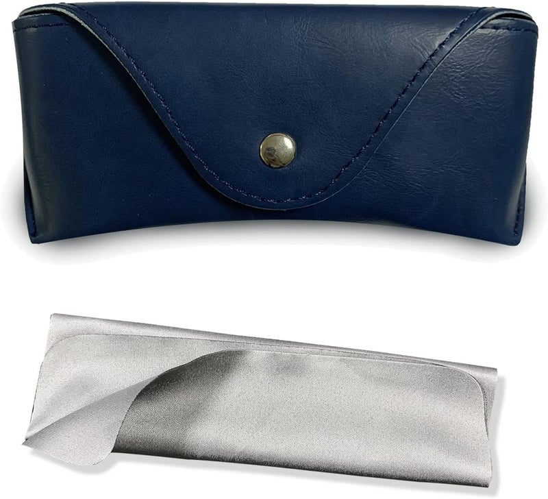 LogHog Portable Leather Glasses Case,Flexible Sunglasses Pouch Slim Case for Women Men Horizontal Eyeglass Case - Image 1